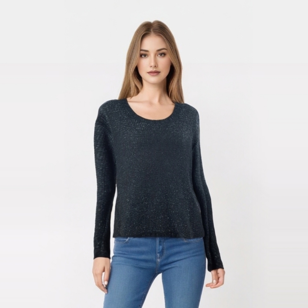 Design Lab by Lord & Taylor‎ Black Metallic Sweater